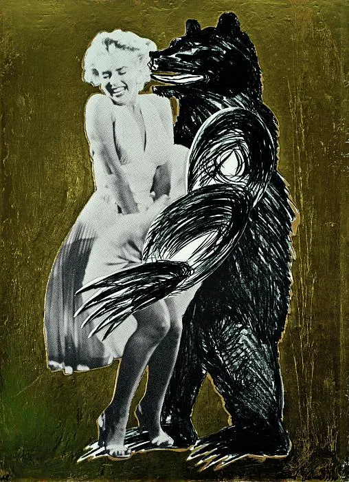 Marilyn Monroe and a Bear